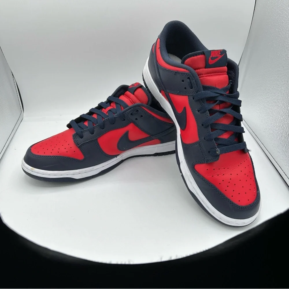 Nike Dunk Low - Red & Navy Athletic Sneakers - Picture 5 of 5